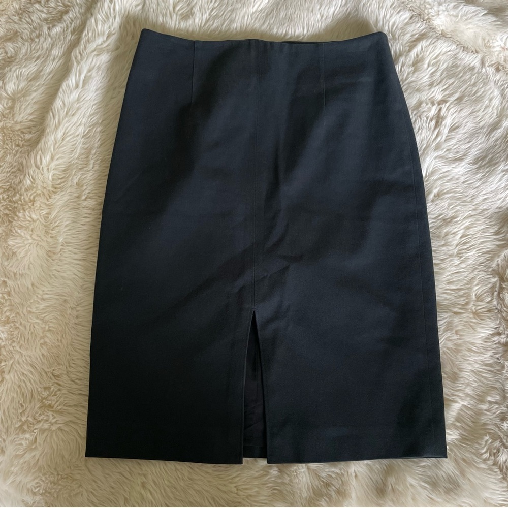 Theory Black Knee-Length Pencil Skirt with Slit